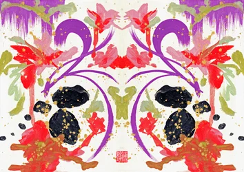 Zen Orange Purple Flowers 1, 2021