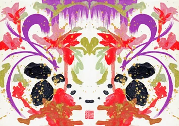 Zen Orange Purple Flowers 2