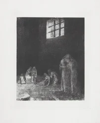 In the shadow of people weeping and praying...