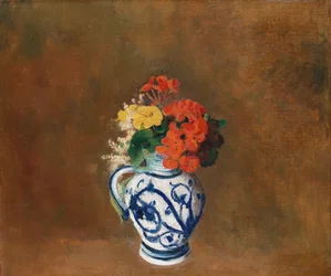 Flowers in a Blue Vase, c.1900