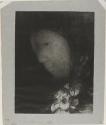 Head of Woman With Corsage of Flowers