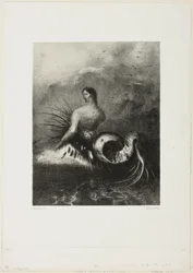 Siren Coming out of the Waves, Dressed in Flames, plate 4 of 8 from "Les Origines"