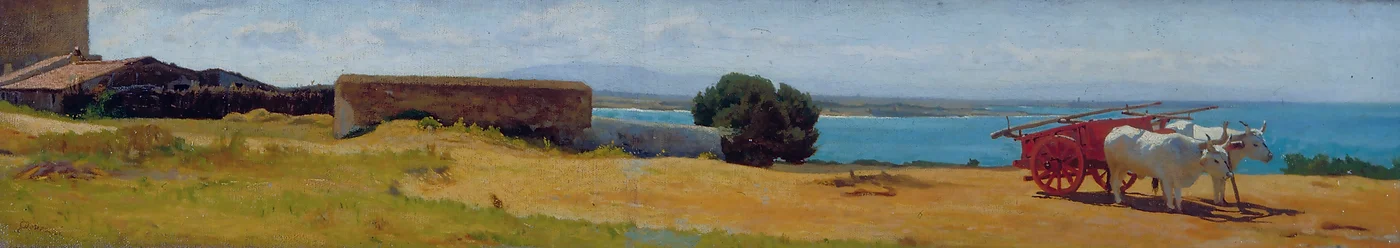 Red wagon in Castiglioncello