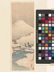 Snow Landscape with Mount Fuji