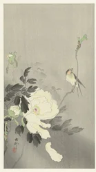 Swallow with Peony