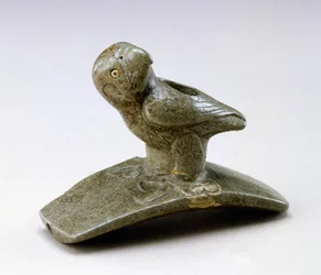 Falcon effigy pipe, 200 BC-100 AD