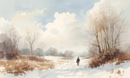 Solitary Winter Walk