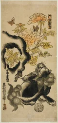 Lion and Peonies