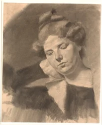 Portrait of Kathrine (Ketty) Mathilde Antonia Nielsen, née Rask. (b. 1878, married to sculptor Kai Nielsen in his first marriage.)