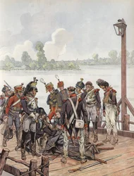 Jean Lannes, Fatally Wounded at the Battle of Aspern-Essling, with Napoleon, 1809