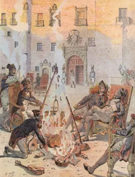 Napoleon Witnessing Some of His Troops Relaxing at Burgos