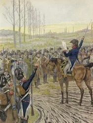 The Words of Napoleon Being Read to Some of His Troops During the Campaign of the Rhine, 1805