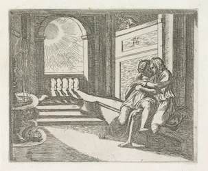 Abimelech Sees Isaac Caressing Rebekah (series title: Paintings in the Loggia of Raphael)