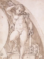 A Standing Putto Holding the Papal Keys (detail)