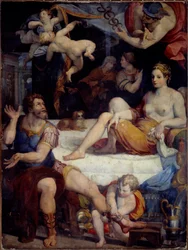 Trojan War: Mercury Orders Aeneas to Abandon Dido. Painting by Orazio Samachini