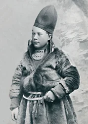 A young Laplander in winter costume