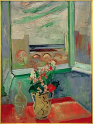 Levanto I: Bouquet of Flowers at Window with Bridge