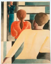 Interior in Blue, Yellow, and Red