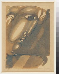 Profile Head Slanted to the Right with Highlights
