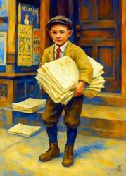 Vintage Newsboy Portrait