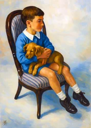 Young Boy Puppy Love