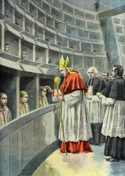 Monseigneur Richard Gives Confirmation to Young Prisoners at the Petite Roquette