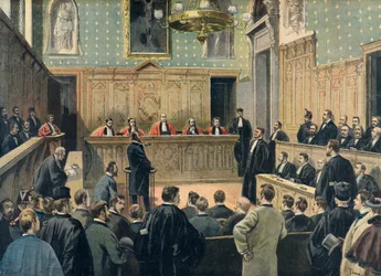 The Assize Court during the Panama Scandal Trial in 1898 (Engraving)