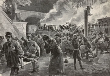 Victims and rescuers at Saint-Mande train accident site, July 26