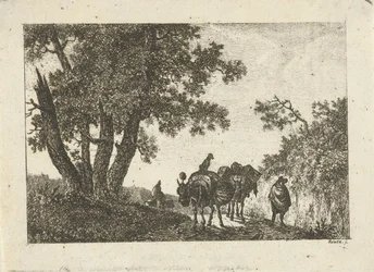 Landscape with Pack Donkeys and Travelers