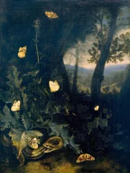 Forest Floor with Thistle and Snake