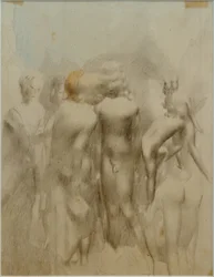 Group of Naked Boys Outdoors (Bathing)