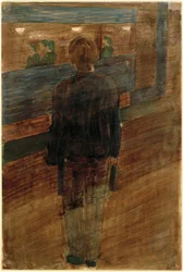 Young Man Before Tram