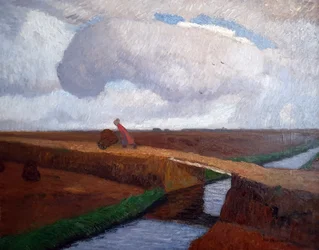 Autumn Landscape at the North Sea Coast with Canal