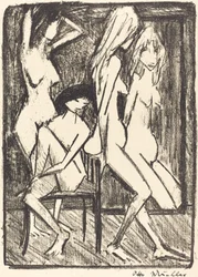 Three Girls in front of a Mirror