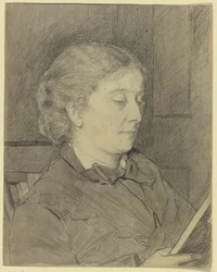 Luise Scholderer, Reading with a Cat
