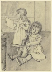 Two Children Playing Music