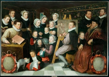 Otto Venius Painting Surrounded by His Family
