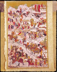 Suleyman the Magnificent at the Battle of Mohacs in 1526, from the 