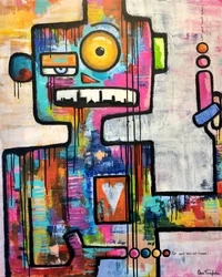 Colorful Street Art Robot