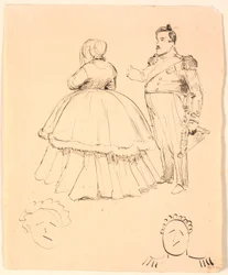 Caricature of Frederik VII and Countess Danner; below Christian VIII