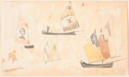 Sketchbook Pages with Studies of Venetian Sailboats