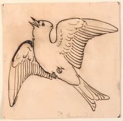 Singing Lark. Decorative Draft
