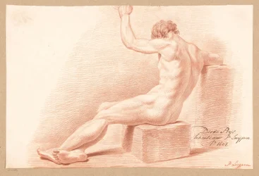 Seated Male Nude, Seen from the Back (3rd Prize 1807)