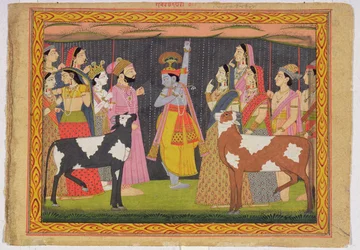 Krishna Lifting Mount Govardhana, from the Bhagavata Purana, Kulu, Himachal Pradesh