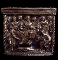 Paleochristian Art: Silver reliquary box known as Capsella de San Nazaro - 370-397 AD