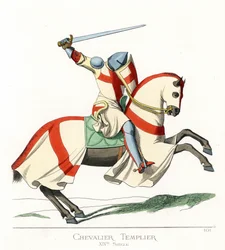 A knight templar on horseback