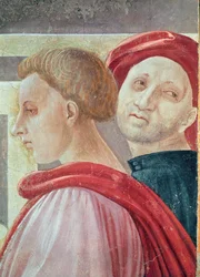 Heads of two men, from the Presentation of Mary in the Temple, 1433-34 (detail)