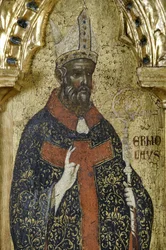 St. Hermolaus (detail from Polyptych of the Crucifixion with Saints)