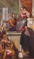 The Holy Family with St. John the Baptist, St. Anthony Abbot and St. Catherine