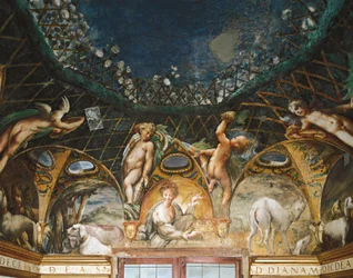 Ceres Attending Events Surrounded by Hunting Dogs and Cherubs, from Myth of Diana and Actaeon
